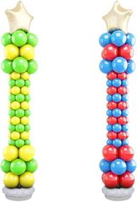 img 3 attached to 🎈 Pllieay 2 Set Balloon Column Kit: 61 Inch Height with Instructions, Balloon Sizer Cube, Base, Pole, Water Bags, Balloon Rings, Tape Strips, & Glue Point for Party Decorations