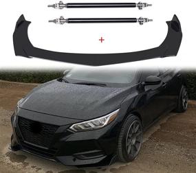 img 3 attached to Universal Front Bumper Lip Chin Spoiler PP Front Bumper Lip Sopiler Wing Body With Black 8&#34