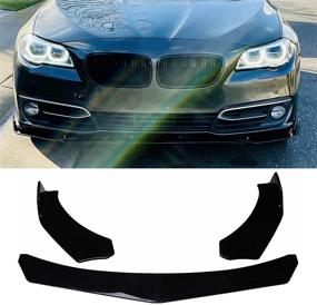 img 2 attached to Universal Front Bumper Lip Chin Spoiler PP Front Bumper Lip Sopiler Wing Body With Black 8&#34