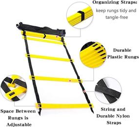 img 3 attached to 🎯 Adjustable Agility Ladder Speed Training Equipment with Carrying Bag - Perfect for Football, Drills, Coordination, and Athletic Skill Exercise - 12 Rungs