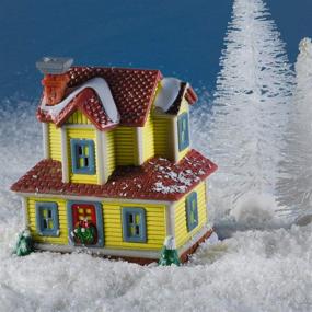 img 3 attached to 🎄 30 унций искусственного снежка для украшения новогодней елки и декора деревни - мерцающий белый сухой пластиковый снег для праздничного декора и зимних композиций