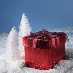 img 2 attached to 🎄 30 унций искусственного снежка для украшения новогодней елки и декора деревни - мерцающий белый сухой пластиковый снег для праздничного декора и зимних композиций