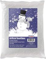 🎄 30 ounces of artificial snow flakes for christmas tree decoration and village displays - sparkling white dry plastic snow for holiday décor and winter displays logo