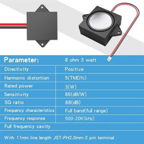 img 2 attached to MakerHawk 2pcs Arduino Speaker 3W 8Ω Single Cavity Mini Speaker Full-Range Cavity Advertising Machine Speaker with Connector Separating Interface 3.3V 5V and JST-PH2.0mm-2 Pin Interface