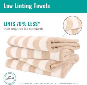 img 2 attached to 🏖️ Arkwright Oversized Beach Towels 4-Pack: 30x70 Perfect Beige Striped Towels, Ringspun Cotton, Double Yarn Strength - Ideal for Pool, Beach, Bath