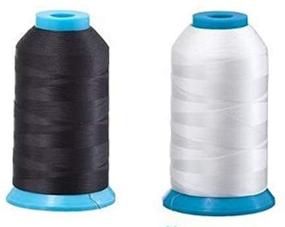 img 4 attached to Bundle of 2 Extra-Large Bobbin Threads (1 Black, 1 White) - 5500 Yards Each - Polyester - Perfect for Sewing and Embroidery Machines - Embroidex