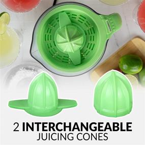 img 1 attached to 🍹 Nostalgia Electric Lime Juicer & Margarita Kit with Taco Tuesday Theme - Holds Margaritas, Daiquiris, Smoothies, Slushies - Includes Salt/Sugar Rimmer, Four 8-Oz. Glasses, 32-Ounce Capacity - Green