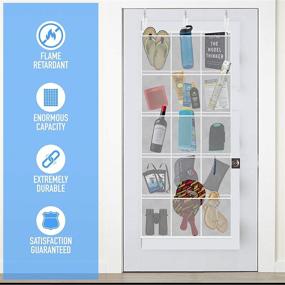 img 2 attached to 🚪 Cruise-Ready White Over Door Hanging Organizer with 15 Pockets – Efficient Cabin Storage Solution for Shoes, Essentials, and More