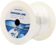 ⚓️ amarine made premium solid braid mfp anchor line - 3/8 inch, 150ft, 800kg breaking strength, braided anchor rope/line with thimble (white) логотип