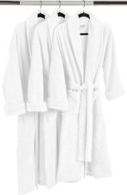 img 1 attached to Top-Rated Pinzon Terry Bathrobe from Amazon Brand: 100% Cotton, White, Small/Medium