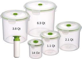 img 4 attached to 🍲 Maximize Food Freshness with Lasting Freshness 11 Piece Vacuum Seal Food Storage Container Set: Canister Cylinder Design