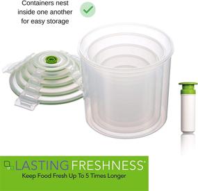 img 1 attached to 🍲 Maximize Food Freshness with Lasting Freshness 11 Piece Vacuum Seal Food Storage Container Set: Canister Cylinder Design