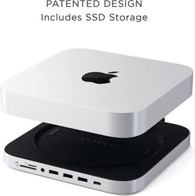 img 3 attached to 🔌 Satechi Type-C Stand & Hub with SSD Enclosure – Innovative Patented Design – Ideal for M.2 SATA SSD, USB-C Data Port, Micro/SD Card Readers, USB-A & Headphone Jack Port - Compatible with 2020 M1 Mac Mini (Silver)