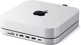 img 4 attached to 🔌 Satechi Type-C Stand & Hub with SSD Enclosure – Innovative Patented Design – Ideal for M.2 SATA SSD, USB-C Data Port, Micro/SD Card Readers, USB-A & Headphone Jack Port - Compatible with 2020 M1 Mac Mini (Silver)