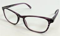 👓 stylish magnivision foster grant elana women's reading glasses +1.50: chic purple-patterned eyewear for clear vision logo