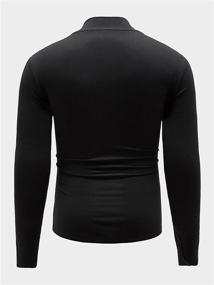 img 3 attached to Romwe Sleeve Pullover Shirt Black Men's Clothing and Shirts