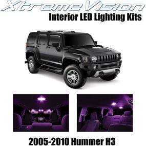 img 4 attached to Xtremevision внутренний светодиод для Hummer H3 2005-2010 (15 штук) Розовый комплект внутреннего светодиода с инструментом для установки