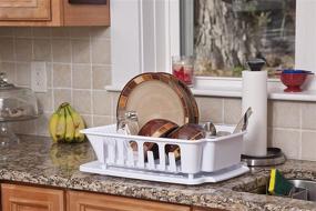 img 1 attached to 🧼 White Sterilite Large Sink Set Dish Rack Drainer - 2-Piece (18 L x 13 3/4" W x 5 1/2" H), 3/4" L x 3/4" W x