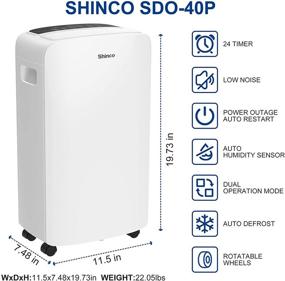 img 2 attached to 🌧️ Shinco 2,000 Sq.Ft Dehumidifier for Basements, Home, Office, Bedroom, Bathroom, Laundry room and Garage. Efficiently Remove Moisture & Control Humidity with Auto or Manual Drainage. Quiet Operation!