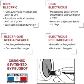 img 1 attached to 🍾 Peugeot Elis Electric Corkscrew: Rechargeable Stainless Steel Bottle Opener - Battery Powered