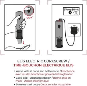 img 3 attached to 🍾 Peugeot Elis Electric Corkscrew: Rechargeable Stainless Steel Bottle Opener - Battery Powered