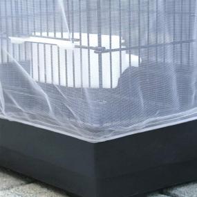 img 1 attached to 🐦 ASOCEA White Universal Nylon Mesh Birdcage Cover Seed Catcher Skirt – Enhances Birdcage-Excludes Cage