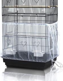 img 4 attached to 🐦 ASOCEA White Universal Nylon Mesh Birdcage Cover Seed Catcher Skirt – Enhances Birdcage-Excludes Cage