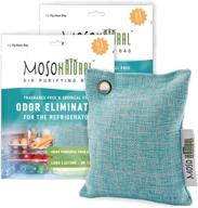 🧊 moso natural: the original fridge and freezer air purifying bag - unscented, chemical-free odor eliminator, 2 pack (blue) logo