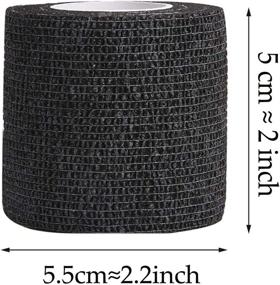 img 3 attached to 🖤 GOETOR Tattoo Grip Cover Wrap - 2" x 5 Yards Breathable Self Adherent Wraps - Black Elastic Bandage Tape for Tattoo Grips, Sport Injuries, Wrist/Ankle Sprains & Swelling (Pack of 10 Rolls)