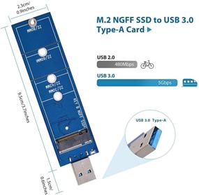 img 2 attached to 🔌 Адаптер JESOT M.2 to USB: Карта для чтения SSD B Key M.2 через USB 3.0, конвертер NGFF SATA для SDD на основе SATA 2230 2242 2260 2280 - Не требуется кабель