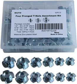 img 4 attached to ⚙️ IEUYO 4 Pronged Zinc Plated Steel T-Nut Wood Tee Blind Nut T-Nut Pack of 50 - 1/4&#34;-20 x 5/16&#34;, 5/16&#34;-18 x 3/8&#34;, 3/8&#34;-16 x 7/16&#34;