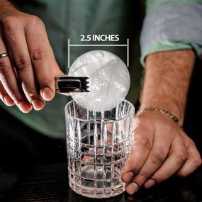 img 2 attached to 🧊 Premium Silicone Ice Cube Mold with Lid - Create Four 2.5-Inch Large Round Ice Balls for Cocktails - Slow Melting Sphere Ice Trays, Reusable and BPA Free