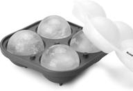 🧊 premium silicone ice cube mold with lid - create four 2.5-inch large round ice balls for cocktails - slow melting sphere ice trays, reusable and bpa free логотип