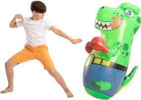 img 1 attached to 🦖 Thrilling Dino Delight: JOYIN Inflatable Dinosaur Punching Bounce Back!