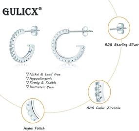 img 2 attached to 💎 GULICX Sterling Earrings: Stunning Cartilage Jewellery for Fashionable Girls