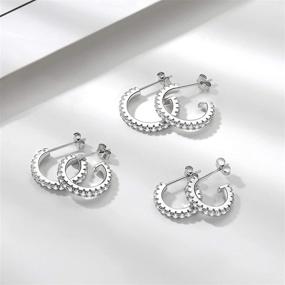 img 1 attached to 💎 GULICX Sterling Earrings: Stunning Cartilage Jewellery for Fashionable Girls