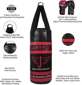 img 3 attached to 🥊 JAYEFO Kids Punching Bag Boxing Gloves Set for Children - Perfect for Boxing, MMA, Kickboxing, Muay Thai, Karate - Suitable for Ages 3-9