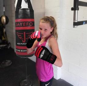 img 1 attached to 🥊 JAYEFO Kids Punching Bag Boxing Gloves Set for Children - Perfect for Boxing, MMA, Kickboxing, Muay Thai, Karate - Suitable for Ages 3-9