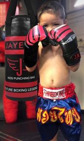 img 2 attached to 🥊 JAYEFO Kids Punching Bag Boxing Gloves Set for Children - Perfect for Boxing, MMA, Kickboxing, Muay Thai, Karate - Suitable for Ages 3-9