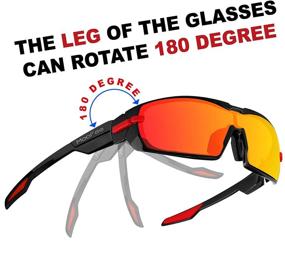 img 2 attached to 🕶️ Polarized Sports Sunglasses for Men with Rotatable Legs - Moofee Cycling Glasses