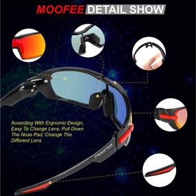 img 1 attached to 🕶️ Polarized Sports Sunglasses for Men with Rotatable Legs - Moofee Cycling Glasses