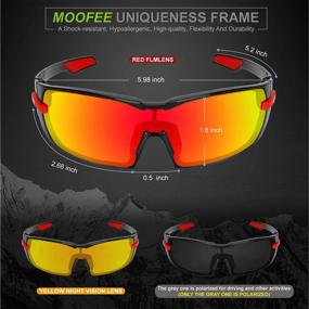 img 3 attached to 🕶️ Polarized Sports Sunglasses for Men with Rotatable Legs - Moofee Cycling Glasses