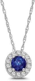 img 4 attached to Sterling Diamond Sapphire Pendant Necklace