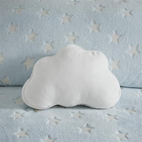 img 1 attached to 🌟 Mizone Kids Quinny Soft Plush Comforter Cloud Stars Glow in The Dark Bedding Set Full/Queen Aqua 4 Piece (MZK10-202)