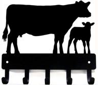 🐄 the metal peddler cow and calf cattle farm key rack - 6" wide, small size, handcrafted in the usa логотип