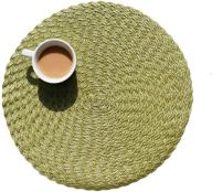 🍽️ enhance your dining décor with round woven rattan style placemats logo