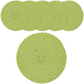 img 3 attached to 🍽️ Enhance Your Dining Décor with Round Woven Rattan Style Placemats