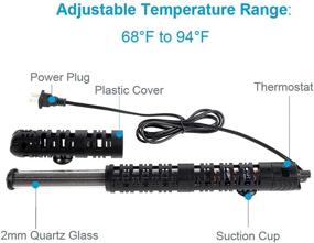 img 2 attached to 🐠 PASTE Aquarium Heater 100W 300W 500W Submersible Fish Tank Heater, 10-90 Gallon Fish Heater with Quartz Glass and Protective Sleeve, Suction Cups, Auto Thermostat for Freshwater and Saltwater Aquariums