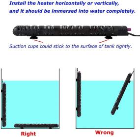 img 1 attached to 🐠 PASTE Aquarium Heater 100W 300W 500W Submersible Fish Tank Heater, 10-90 Gallon Fish Heater with Quartz Glass and Protective Sleeve, Suction Cups, Auto Thermostat for Freshwater and Saltwater Aquariums