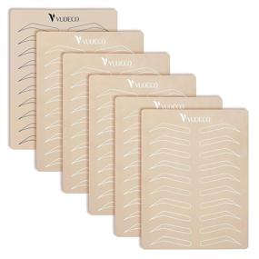 img 4 attached to 🖌️ VUDECO Tattooing Practice Skin Set - 6 Pieces, Microblading & Tattoo Supplies, 5 White and 1 Black Sheets, 8X6" Each, Skin for Microblading Eyebrows, Fake Skin for Tattoo Practice Kit